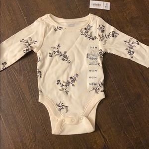 0-3 month girl long sleeve onesie